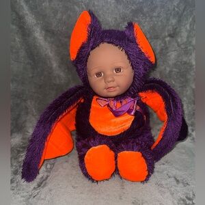 Sugarloaf Kostume Kids Halloween Bat Plush Baby Doll Orange And Purple